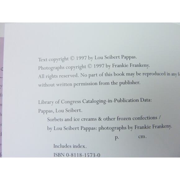 Sorbets and Ice Creams: And Other Frozen Confections Hardcover Cookbook Recipes - Picture 4 of 8